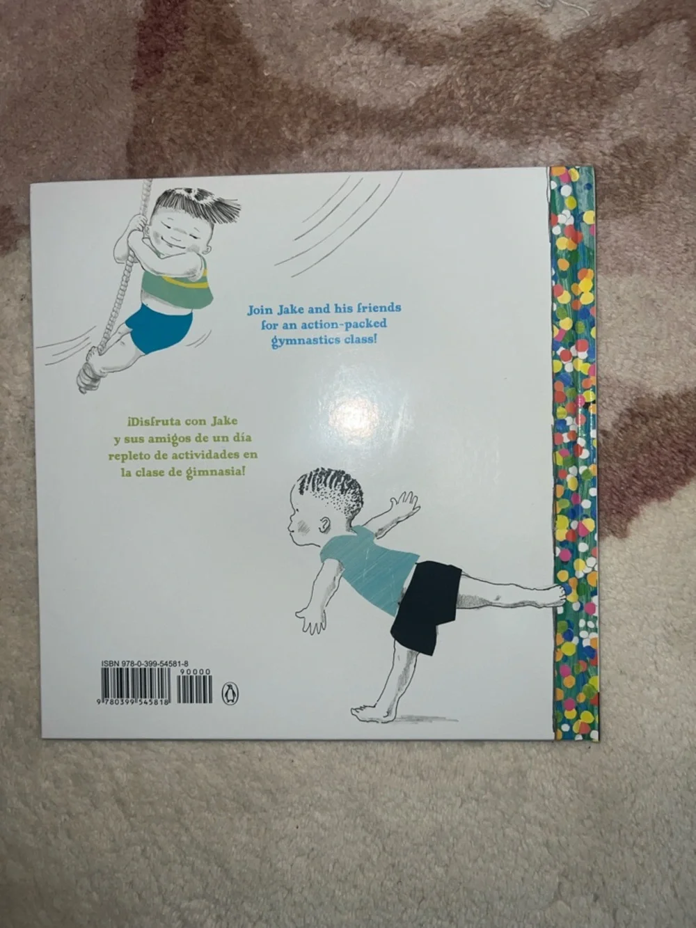 Jake at Gymnastics Board Book - Bilingual Children's Book